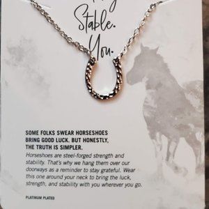 Platinum Plated horseshoe necklace